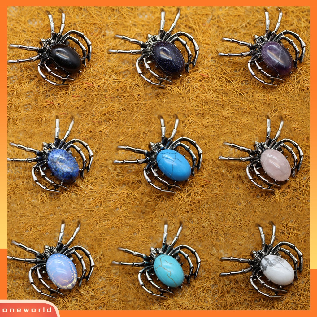 [ONE] Fashion Vintage Wanita Kristal Imitasi Spider Bentuk Liontin Bros Pin Perhiasan Hadiah