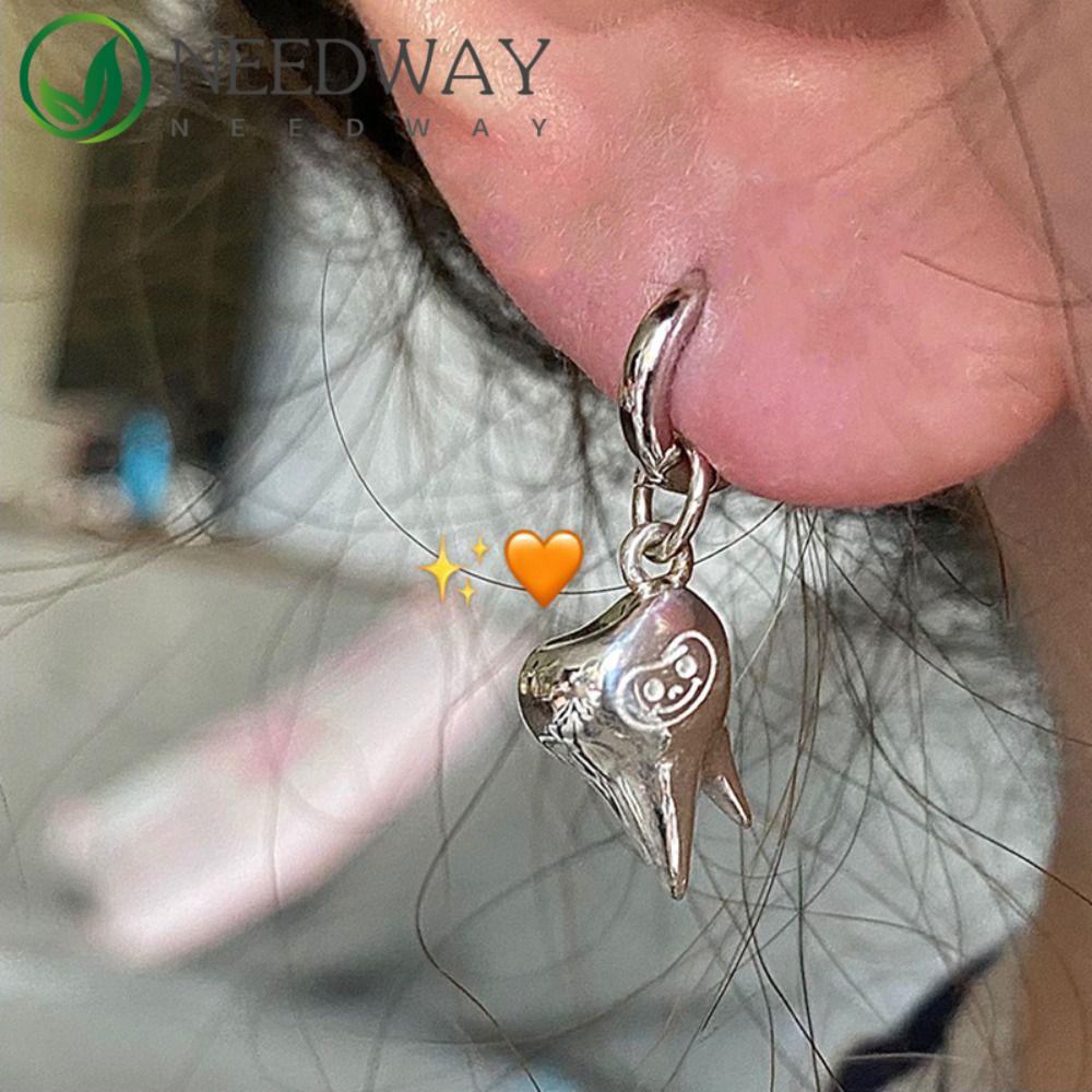 Needway   Pentagram Bintang Stud Anting-Anting Segar Manis Kepribadian Hoop Earring Wanita Perhiasan Pesta Korea Anting Temperamen Zirkon Peri Telinga Tulang Kuku