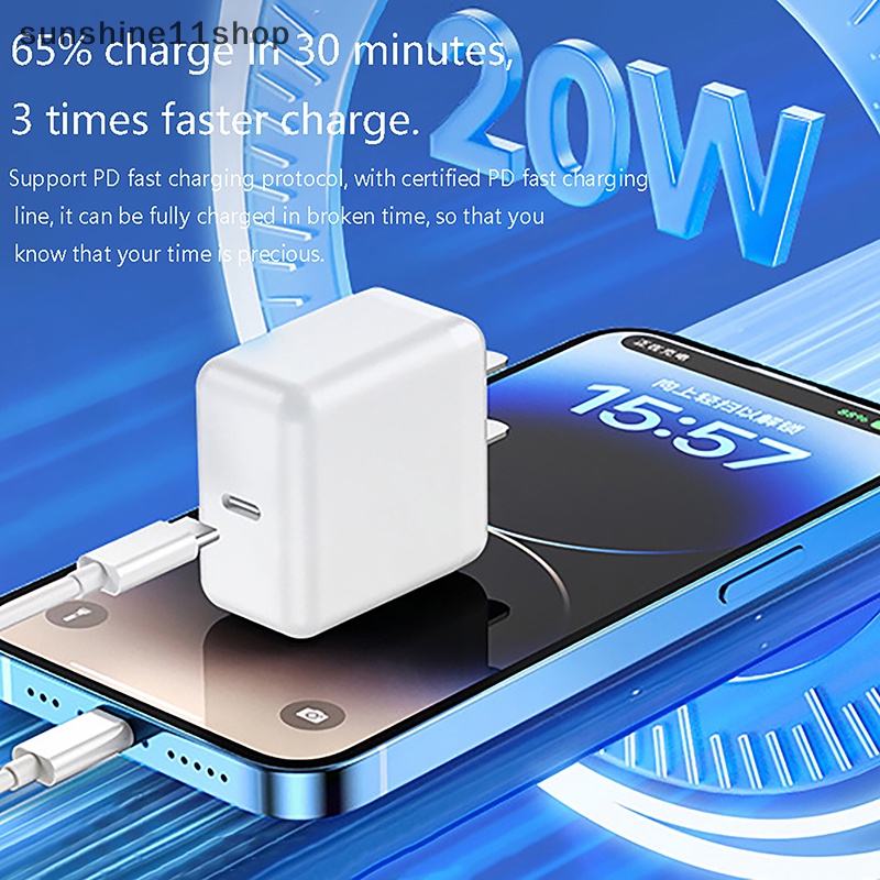 Sho PD 20W Single Dan Dual Port Fast Charging Head Portable Safe Smart Phone Charger Fast Type-C Langsung Charger Untuk Handphone N