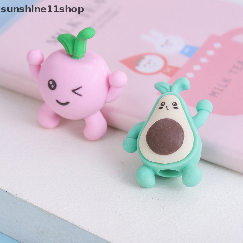 Sho Random Lucu Kreatif Penghapus Boneka Buah Dengan Lubang Mini Eraser Kawaii Stationery Sekolah Kantor Perlengkapan Koreksi Anak Karet N