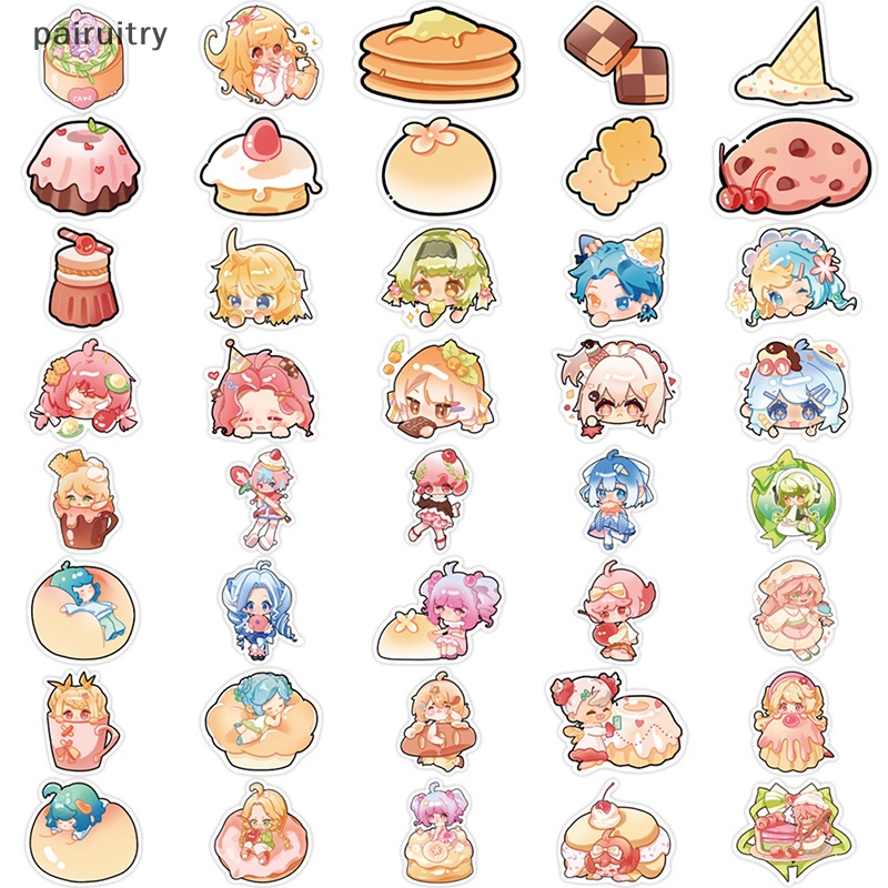 Prt 40 Pcs Kartun Doodle Stiker Gitar Bagasi DIY Kreatif Tahan Air Dessert Gadis Stiker Notebook Stiker Dekorasi Aksesoris PRT