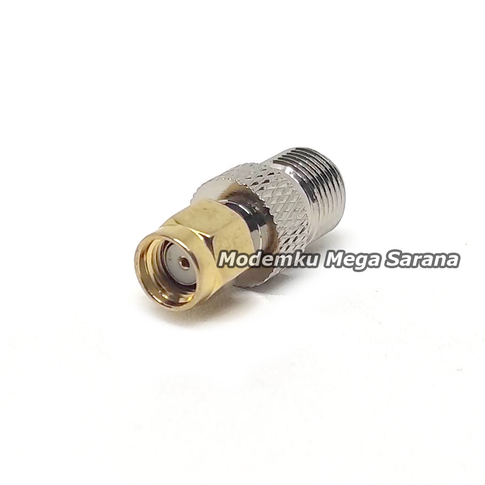 Konektor Adapter F female ke RP SMA Male Pin Lubang Konverter Kabel F Female ke Pigtail RPSMA Male