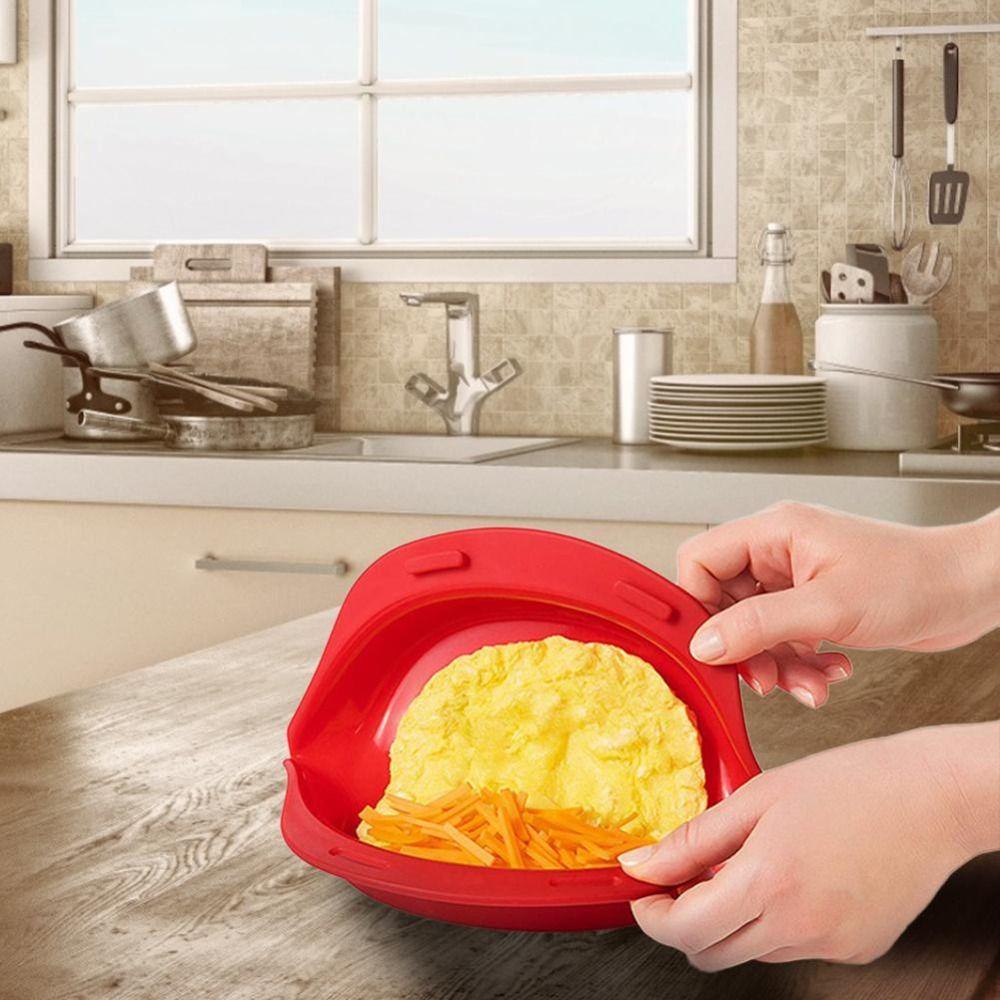 [Elegan] Egg Fryer Nyaman Sederhana Alat Omelet Aksesoris Masak Dapur Microwave Oven Egg Roll Maker