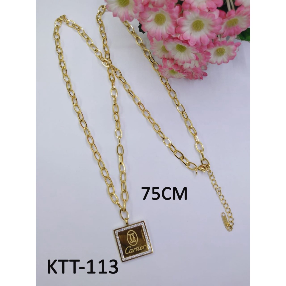 KALUNG TITANIUM EMAS GOLD RANTAI MOTIF KOTAK TERMURAH / DUNIA GELANG