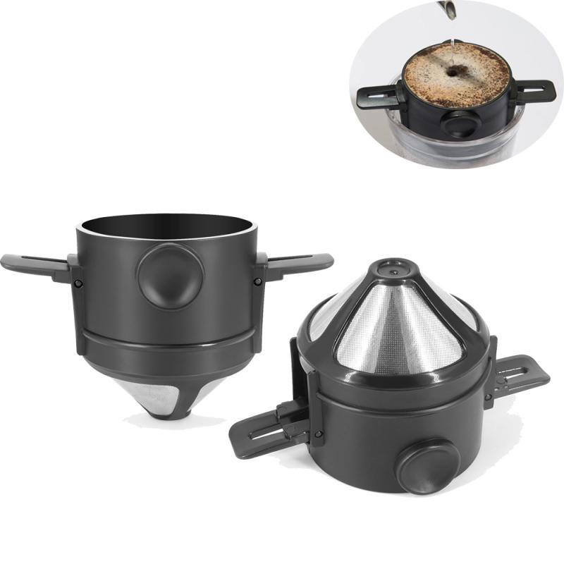 Filter Filter Kopi Lipat Portabel, Cangkir Dripper Kopi Tanpa Kertas Dapat Dilipat Stainless Steel Pembuat Kopi Dapat Digunakan Kembali Peralatan Mengopi