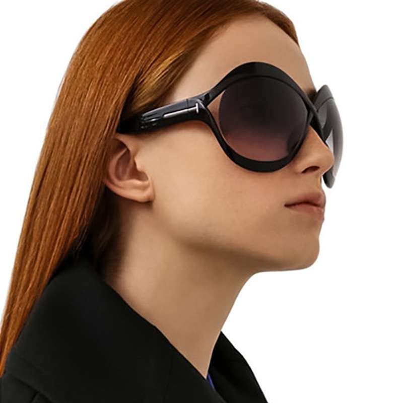 Ins Kacamata Hitam Fashion Bingkai Silang Bulat Kacamata Tabir Surya Pantai Wanita