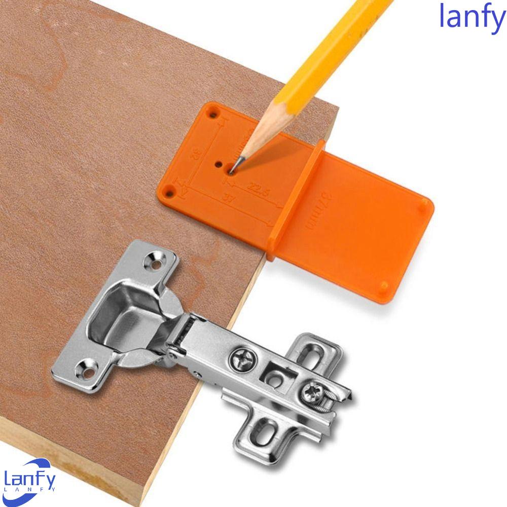 Lanfy Panduan Bor Lubang DIY Engsel 35mm Untuk Instalasi Furniture Alat Pertukangan Template Hole Locator