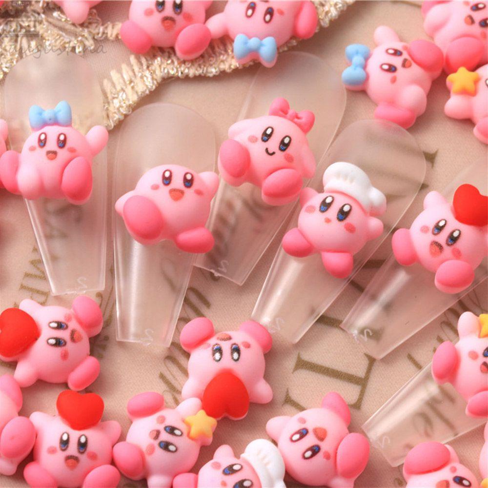 Agustin 3D Hiasan Kuku Kawaii Lucu Warna Pink DIY Aksesoris Tekan Pada Kuku Manicure Charms DIY Nail Art Dekorasi