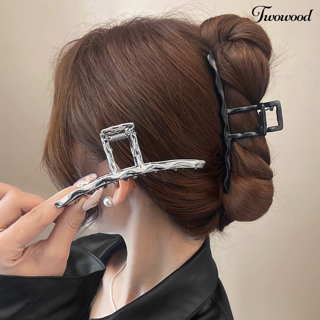 Twowood Wanita Cakar Rambut Logam Warna Solid Dipoles Cakar Kuat Anti-slip Hiasan Rambut Anti Karat Dengan Gigi Hair Gripper Alat Styling Rambut