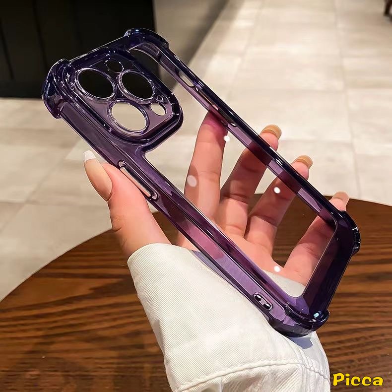 IPHONE Casing Plating Akrilik Shockproof 4sudut Mewah Kompatibel Untuk Iphone7 8 Plus14 11 12 13 Pro MAX XR X XS MAX Electroplated Crystal Soft TPU Shock Tahan Keringat Penutup Belakang