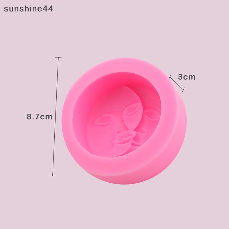 Cetakan Sabun Silikon Sunshine Moon Love Matahari Handmade Ornaments Plester Mold ID