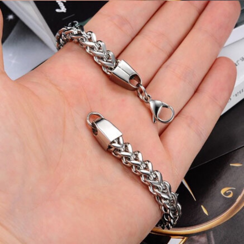 5mm /10MM Lebar Hip-hop Stainless Steel Pria Fashion Gelang Baja Titanium Perhiasan Aksesoris 20CM /21CM