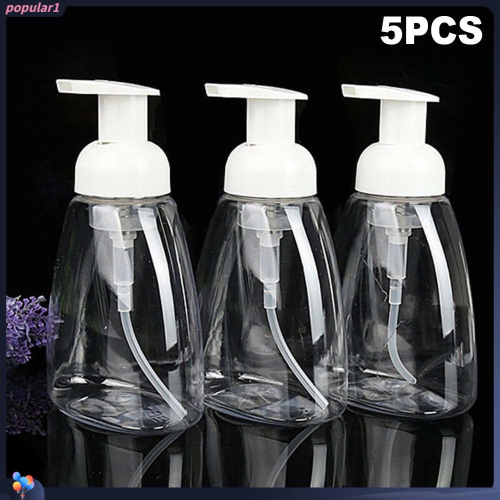 Populer 5pcs Dispenser Sabun Rumah Berguna Perlengkapan Mandi Hand Sanitizer Plastik Shower Gel Bening Wadah Pompa