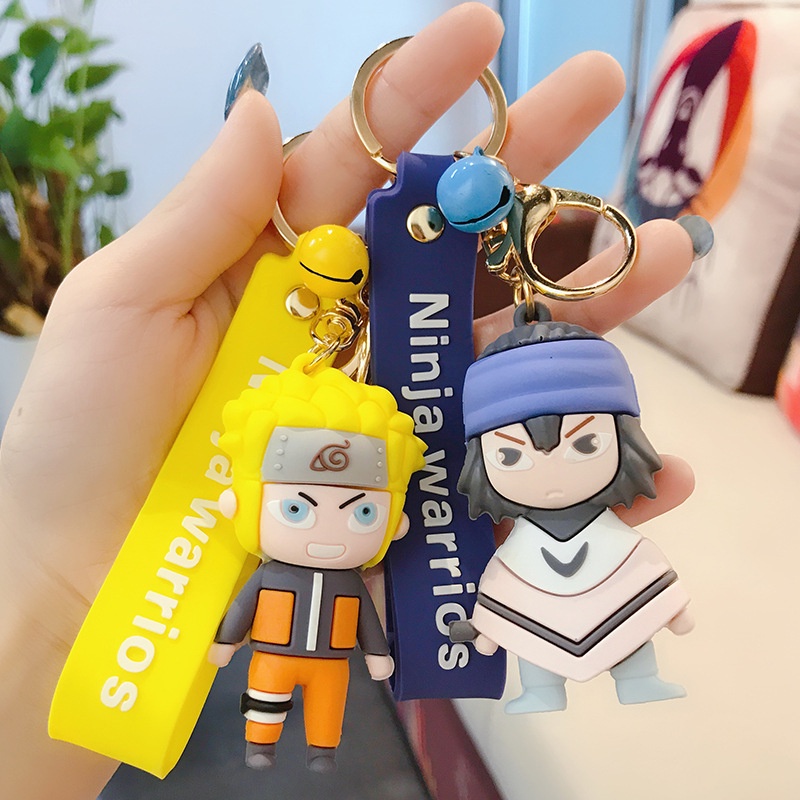 3d Kartun Anime Naruto Silikon Liontin Gantungan Kunci Dengan Tali Pendek Anti Hilang Mobil Rumah Gantungan Kunci Tas Ponsel Case Bluetooth Earphone Cover Charms Liontin Hadiah Untuk Pria Wanita