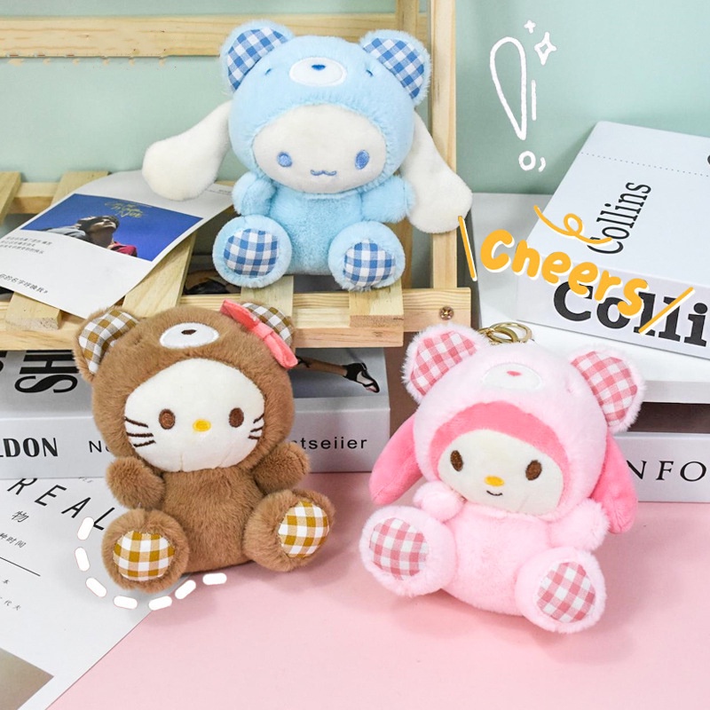 Sanrio My Melody Bear Keychain Kuromi Cinnamoroll Gantungan Kunci Mewah Charm Tas Liontin Mainan