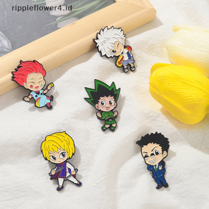 {rippleflower4.id} 5pcs /set Kartun Anime Enamel Pin Tetesan Minyak Bros Pin Denim Tas Pakaian Dekorasi~