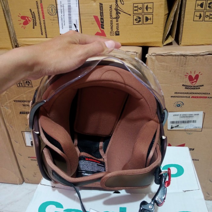 HELM CARGLOSS HIJAB CREAM YRH HELM RETRO CARGLOSS