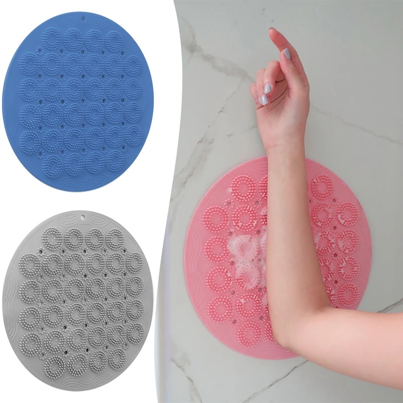 Silikon Menggosok Punggung Artefak Mandi Non Slip Perlengkapan/Exfoliating Pijat Suction Cup Pad Shower Mat/Alat Cuci Kaki Punggung Multifungsi/Alat Bersih Mandi Reusable