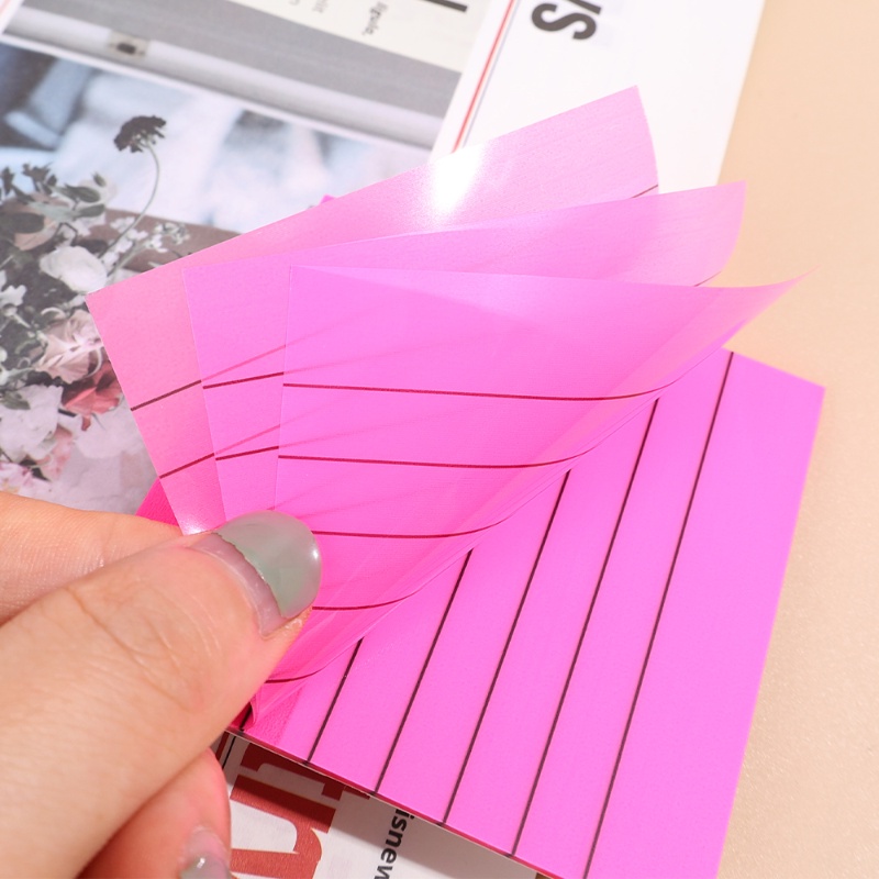 Stiker PET Toserba Transparan Berwarna/Stiker Indeks Horizontal Tahan Air Dan Dapat Ditulis/Catatan Dan Catatan Belajar Kantor Yang Dapat Ditempel Sticky Notes