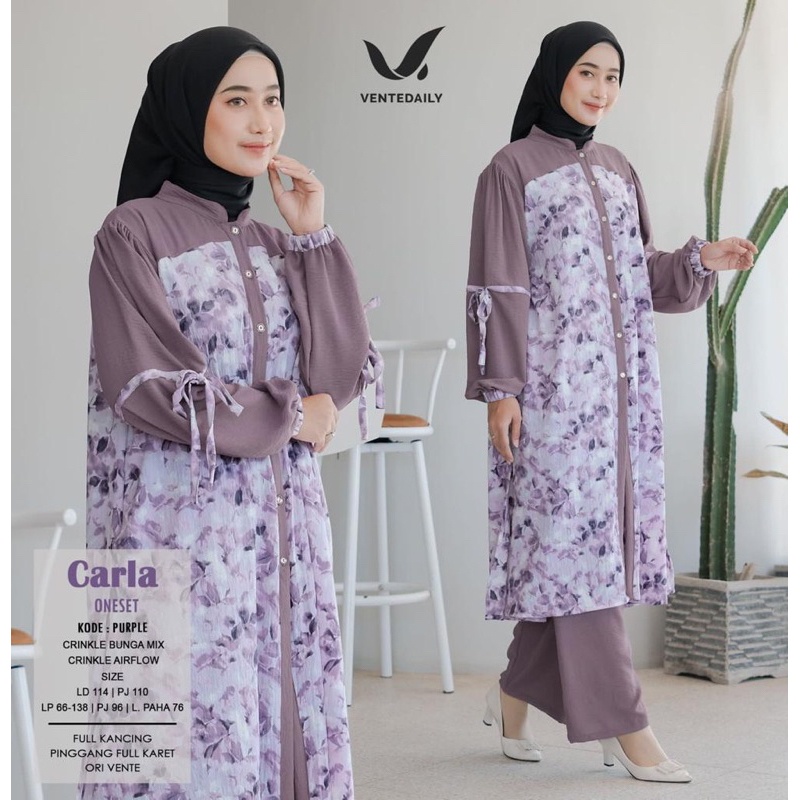 CALRA ONESET Setelan ORI VENTE DAILY | Ld114 Cinkle Airflow Motif