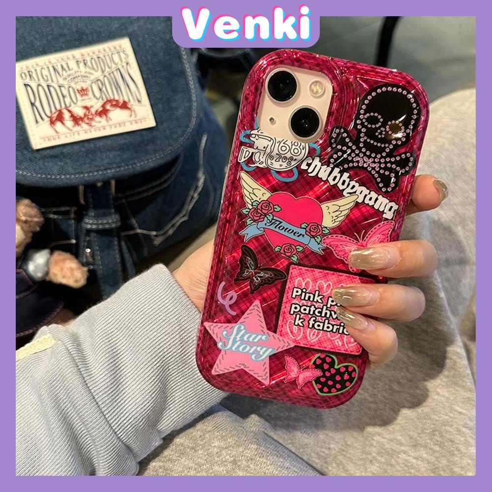 VENKI-Untuk iPhone 11 iPhone Case Laser Reflektif Bening Phone Case TPU Lembut Shockproof Airbag Phone Case Manis Keren Bintang kompatibel dengan iPhone 14 13 Pro max 12 Pro Max XR XR 7 8