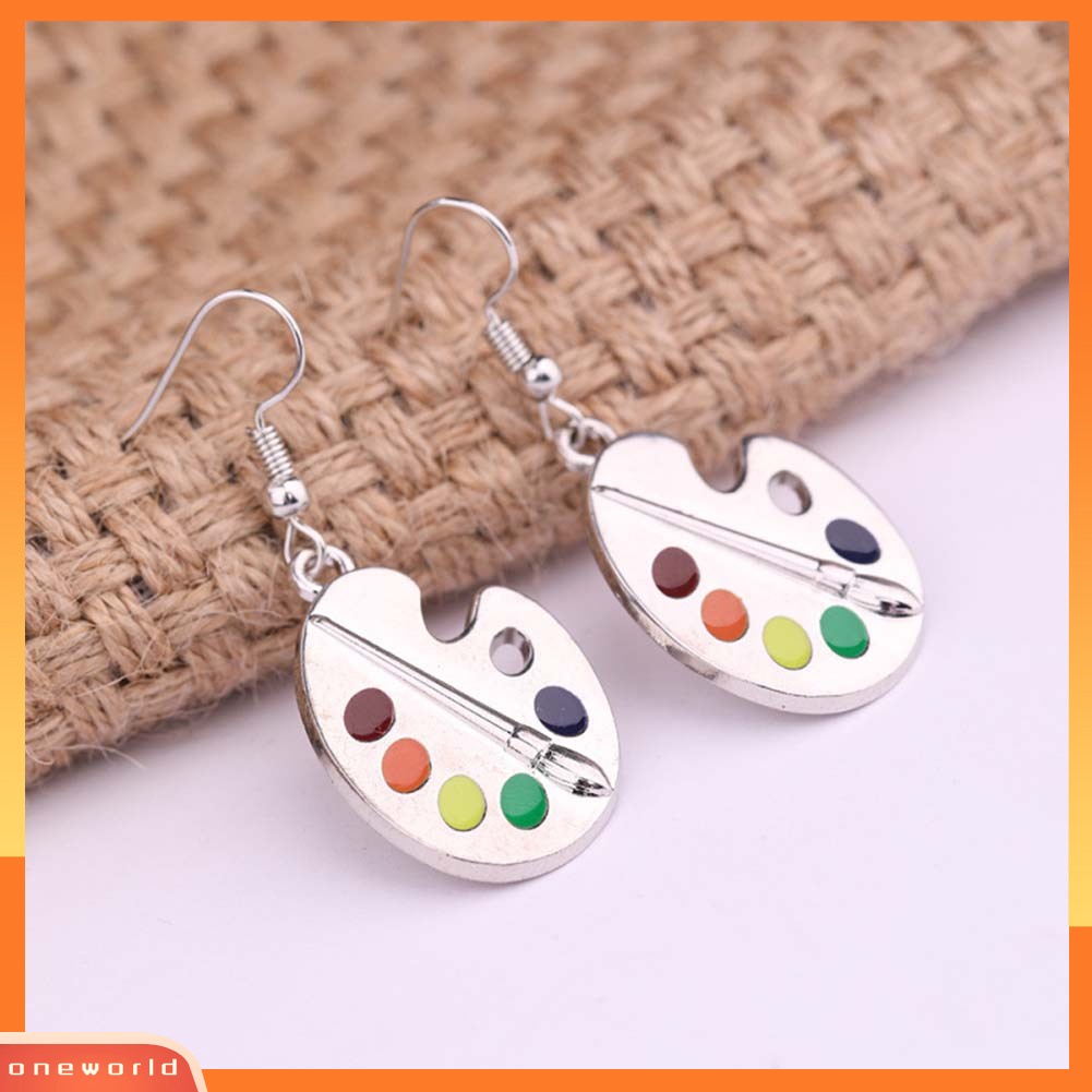 [WOD] Fashion Wanita Enamel Palet Cat Kuas Menjuntai Kait Anting Perhiasan Hadiah Xmas