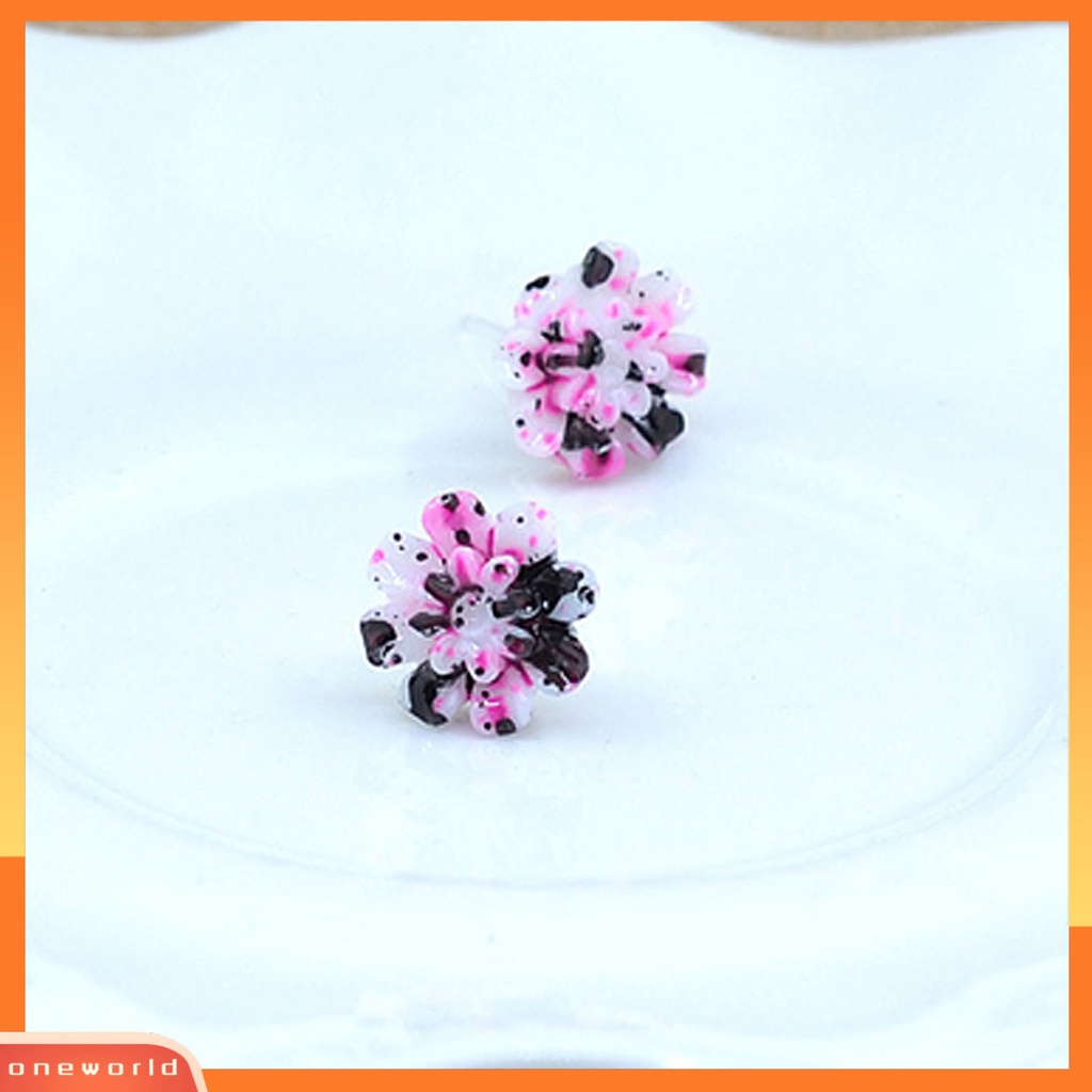 [WOD] 6pasang /Set Anting Mini Portable Lucu Berbagai Warna Manis Resin Marguerite Ear Ring Jewelry Untuk Tanggal