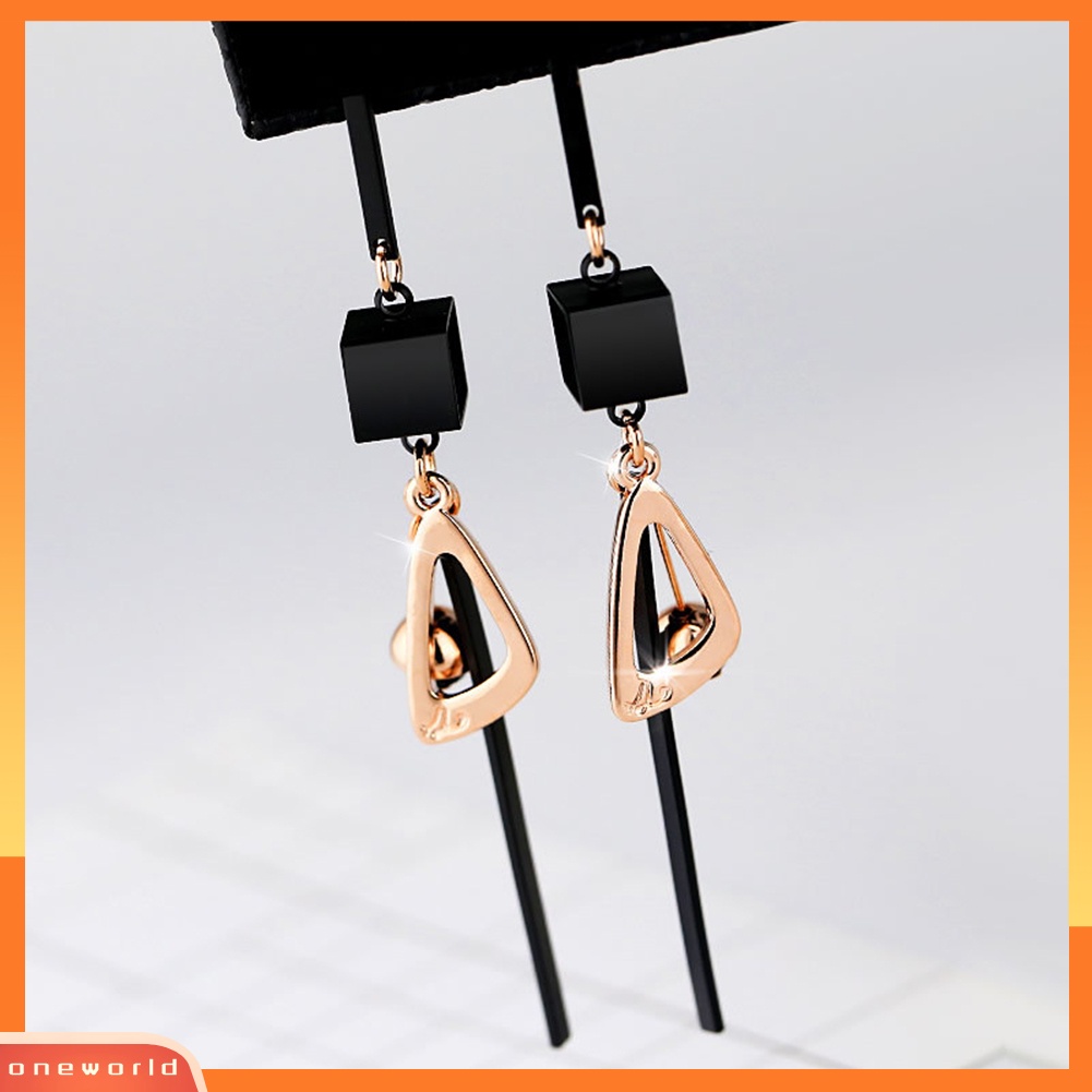 [WOD] Fashion Wanita Geometris Panjang Drop Ear Stud Earrings Menawan Perhiasan Hadiah