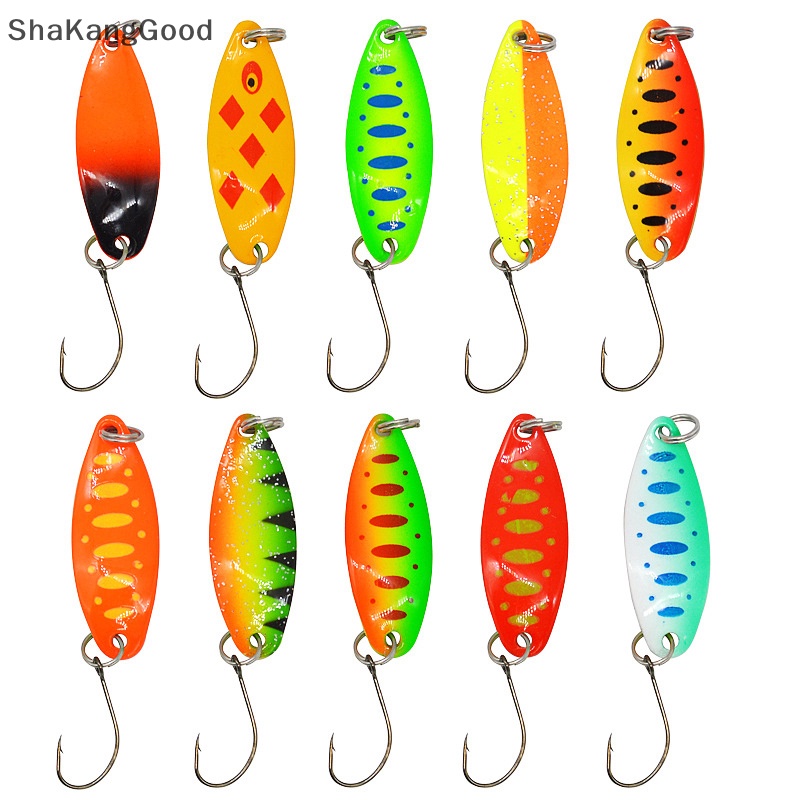 Skid 10Pcs Panjang casg Troli Memancing Umpan 24g 11 cm metal Jig Sendok Spinner Memancing Flasher SKK