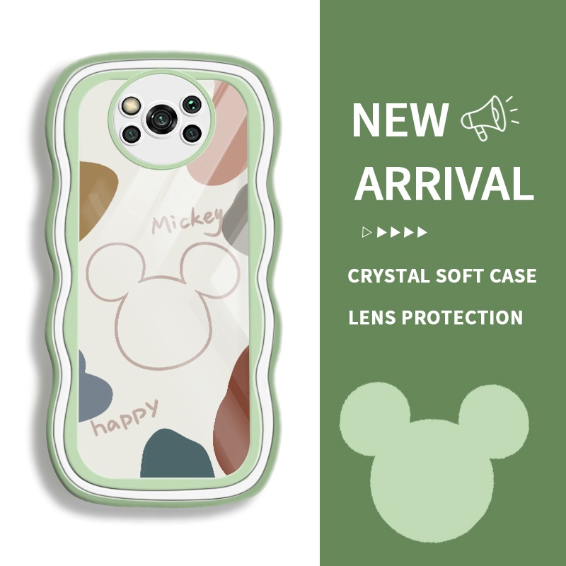 KOMEY Casing Untuk For Poco X3 X3 Pro X3 NFC For Poco M3 M5 Softcase Kesederhanaan Mickey Transparan