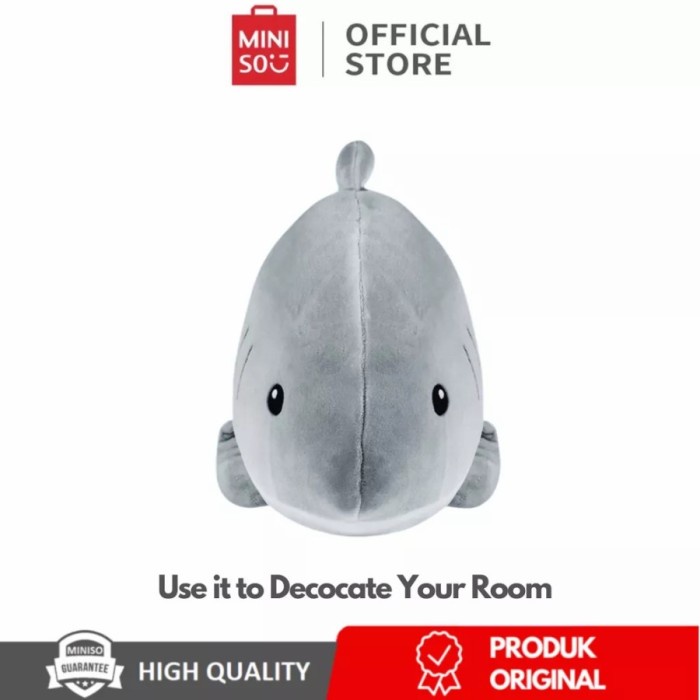 Miniso Baby Shark Plush Toy Boneka Bantal ikan Hiu 15inch Lembut - HIU - GREY