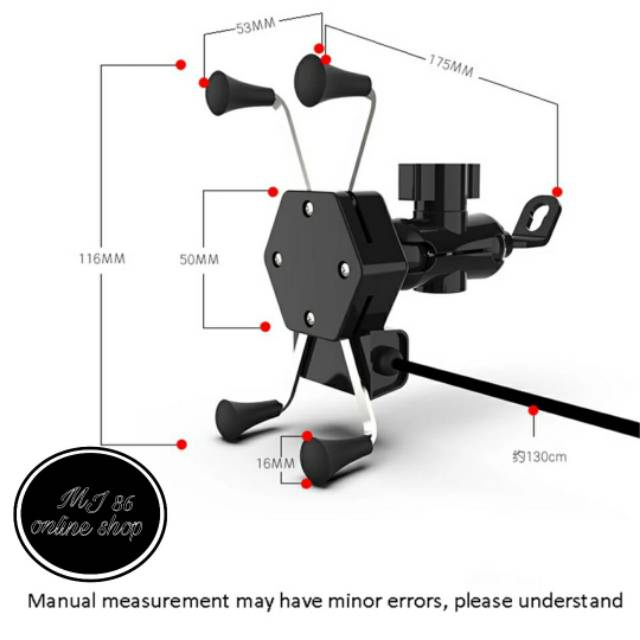 King Diamond89 - HOLDER HP RTX+CHARGER IMPOR UNIVERSAL BISA SEMUA MOTOR NMAX AEROX PCX LEXI VARIO MIO