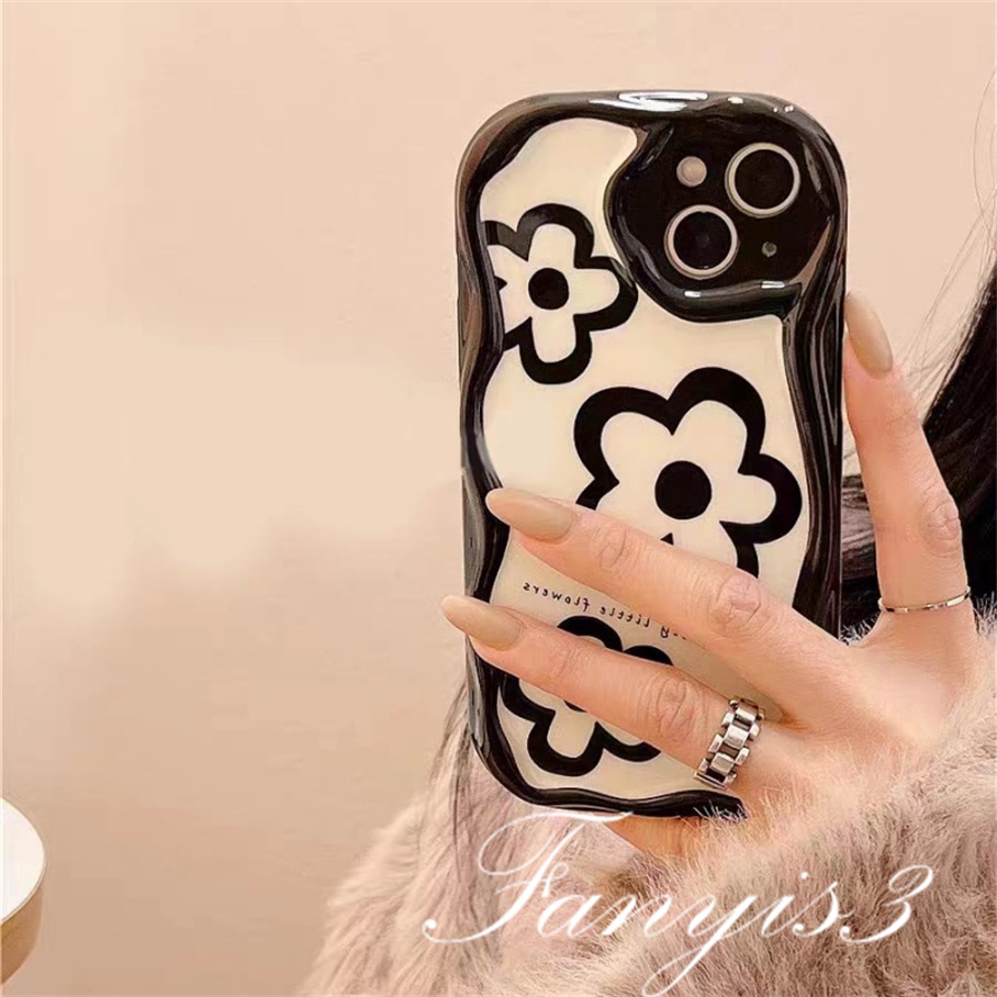 Compatible For IPhone 14 13 12 11 Pro Max X XR Xs Max 8 7 6s Plus SE 2020 Kompatibel Untuk garis Bunga Dan Kupu-Kupu Gelombang Telepon Case TPU Silicon Lembut Cover Pelindung