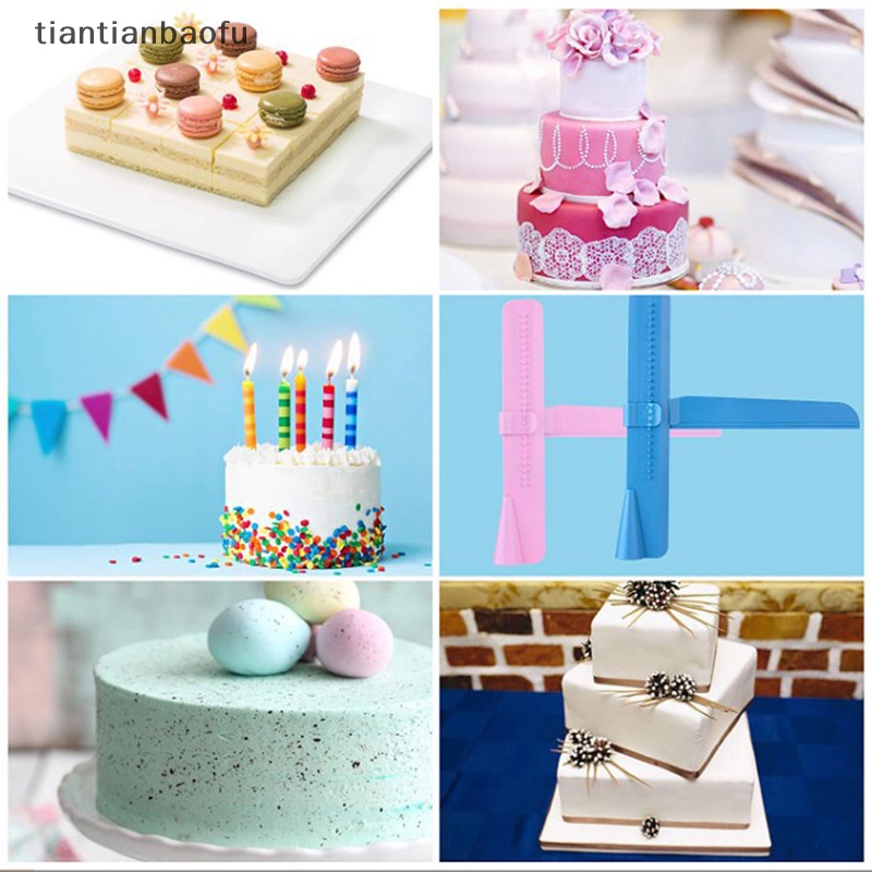 [tiantianbaofu] Scraper Kue Adjustable Penghalus Fondant Spatula Diy Pinggiran Kue Penghalus Cream Alat Meratakan Alat Baking Kue Kering Spatula Butik