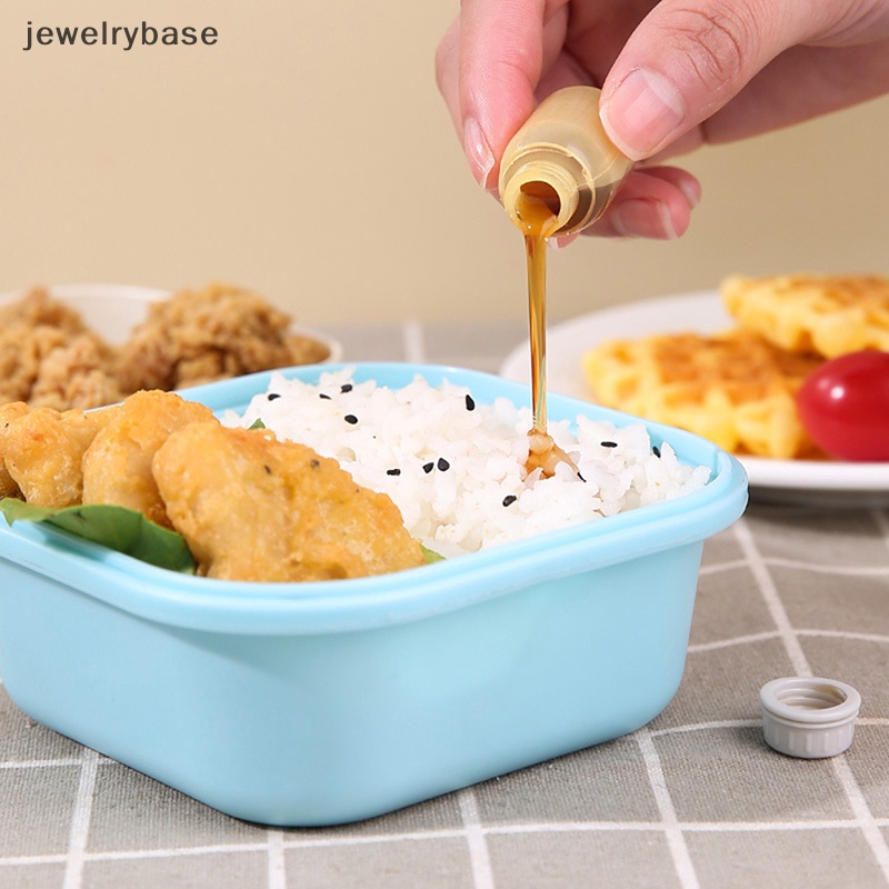 [jewelrybase] 4pcs Kotak Bumbu Saus Mini Barbekyu Dapur Botol Transparan Dengan Tutup Toples Butik