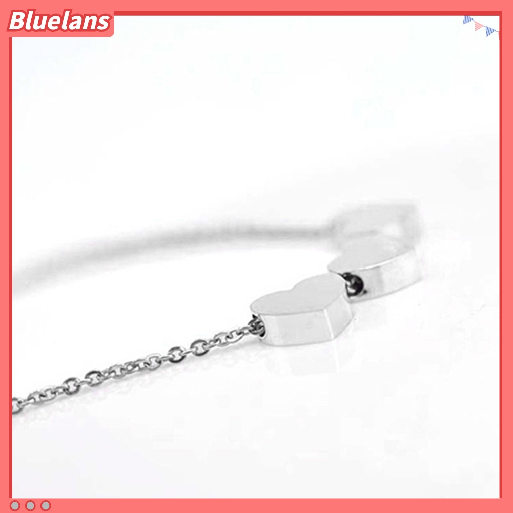 [BLS] Perhiasan Fashion Wanita Tiga Cinta Hati Rantai Liontin Statement Choker Necklace