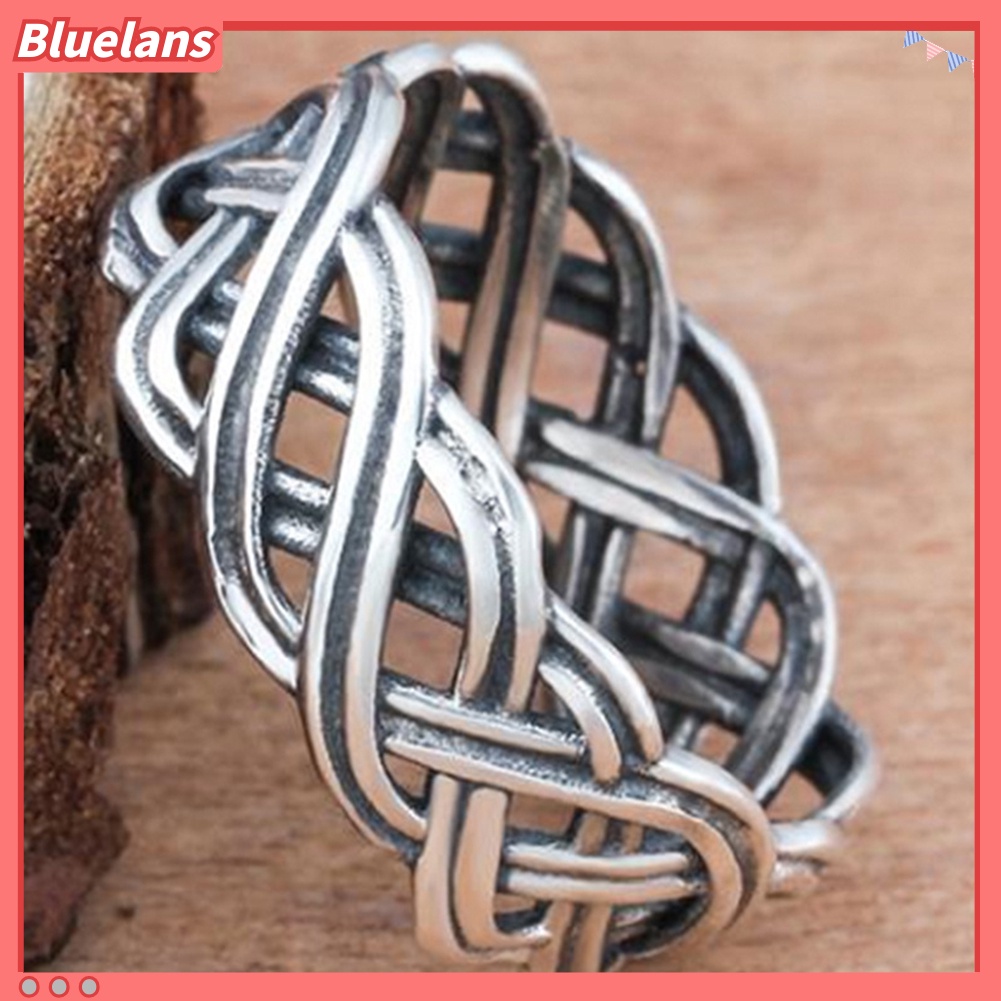 [BLS] Vintage Infinity Intertwined Cross Knot Finger Ring Wanita Band Perhiasan Pesta