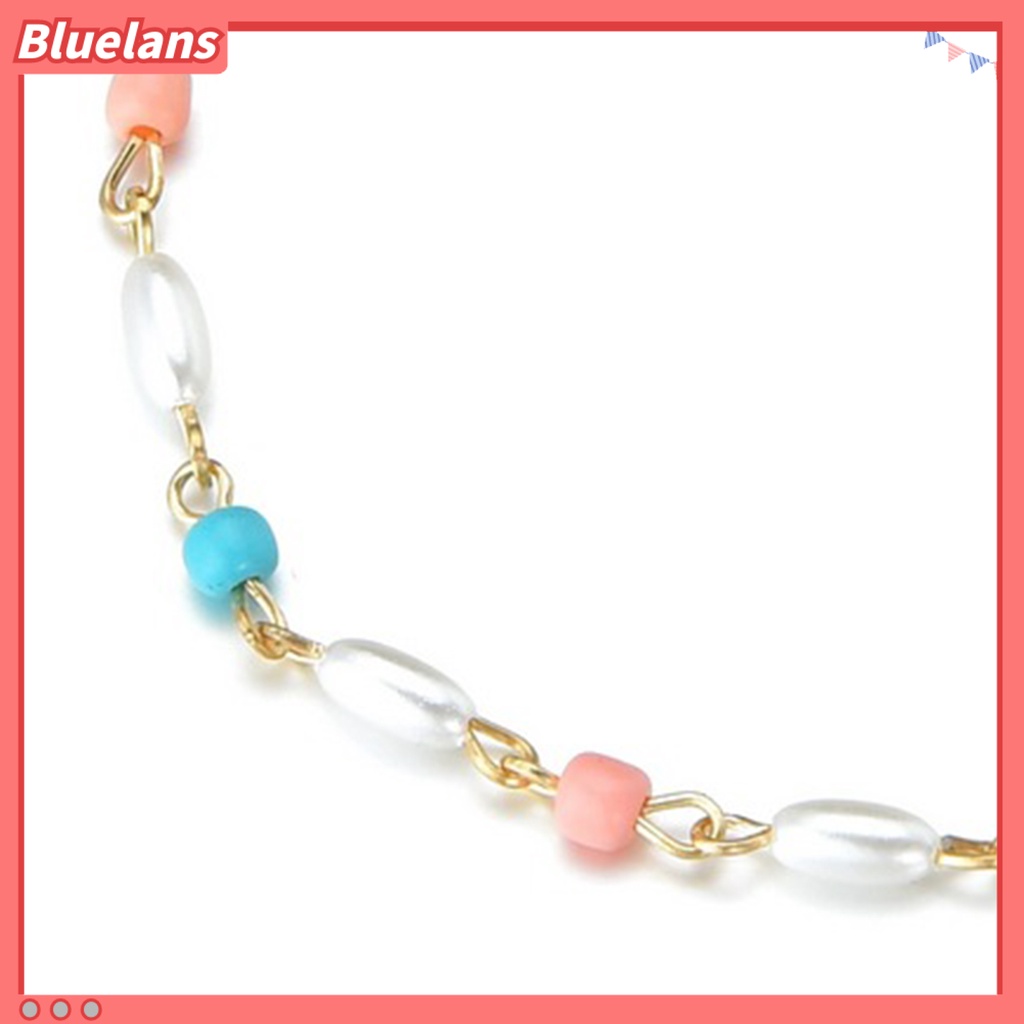 [BLS] Pesona Gelang Kaki Manik-Manik Warna-Warni Tidak Luntur Adjustable Dipanjangkan Rantai Indah Menghias Kepribadian Kaki Perhiasan Kaki Barefoot Gelang Perhiasan Aksesori