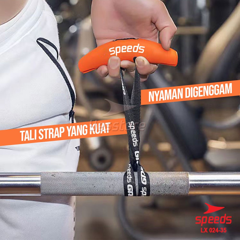 SPEEDS Horn Fitness Handles Grip Fitnes Handle Pull Up Weight Lifting Support Perlengkapan Gym  024-35