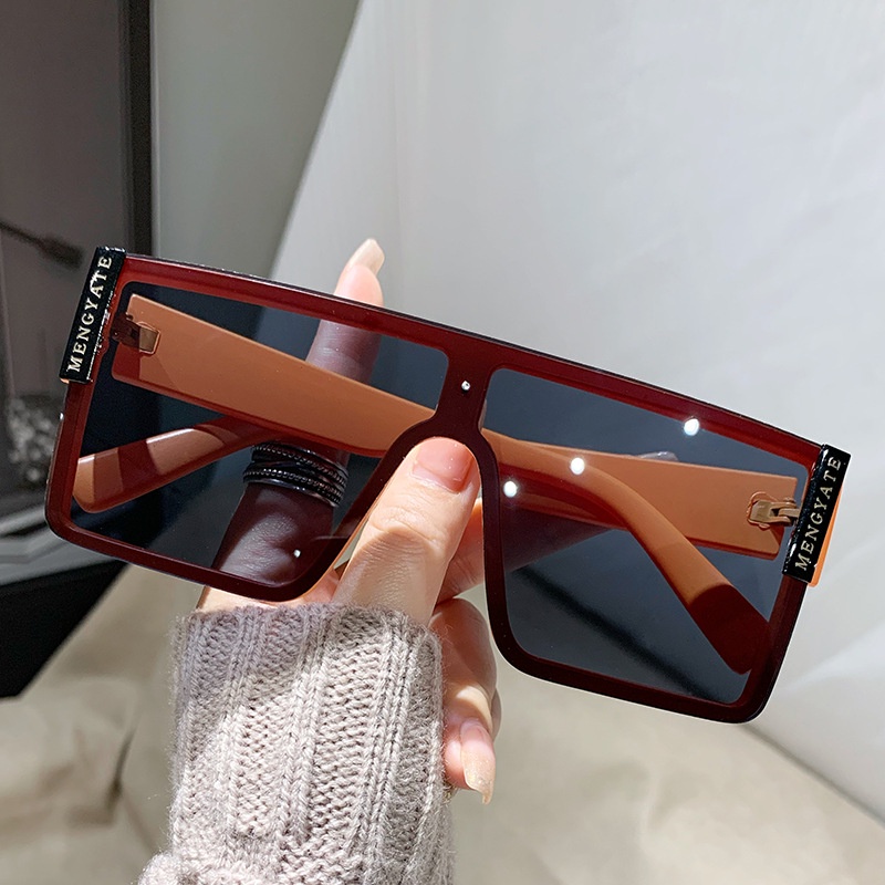 Fashion Square Aesthetic Shades Sunglasses Untuk Wanita/Men Metal Frame Sunglasses Eyewear