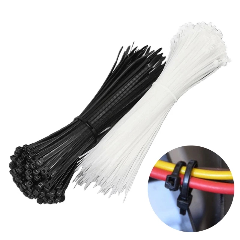 100pcs Self Locking Nylon Cable Ties Strap/ Pengikat Kabel Merapikan Organizer/Kabel Ties Zip