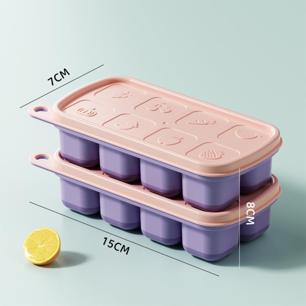 TOP Ice Cube Tray Dengan Tutup Alat Dapur Hoki PP Cetakan Popsicle Box Untuk Freezer