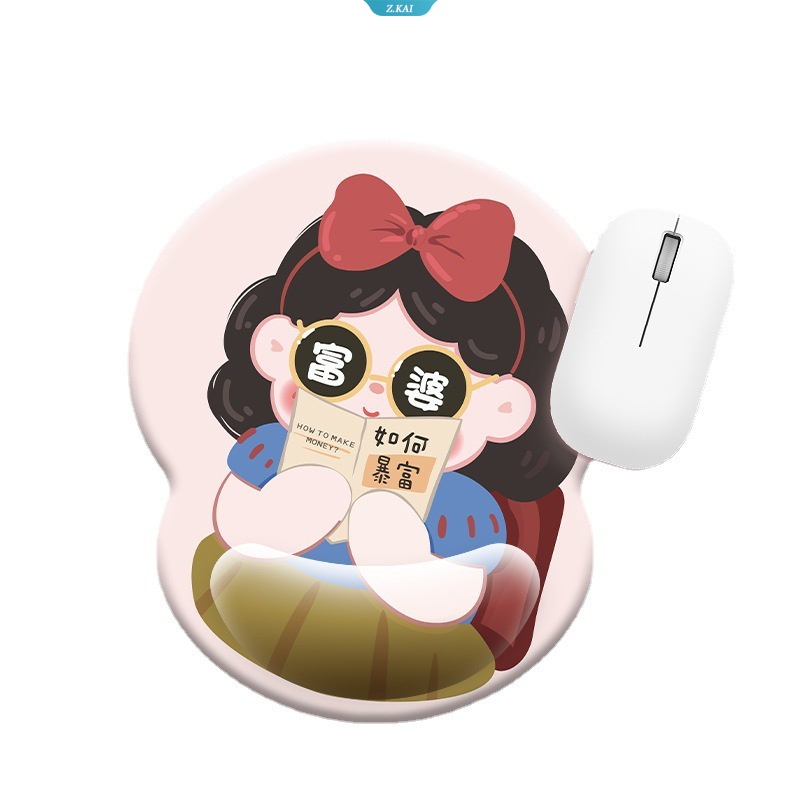 Nerdy Lucu Kartun Anime Gadis Kreatif Silikon Pelindung Pergelangan Tangan Mouse Pad Seri Segar Silikon Pelindung Pergelangan Tangan Pad [ZK]