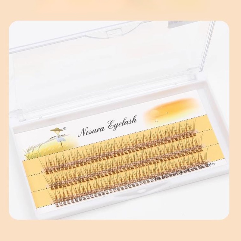 Coklat   Bulu Mata Palsu Pilih Varian Peri - Bulu Mata Palsu Udara Mata Manga Ekstensi Bulu Mata Palsu Korea Pita Bening Riasan Nude Alami Goblin