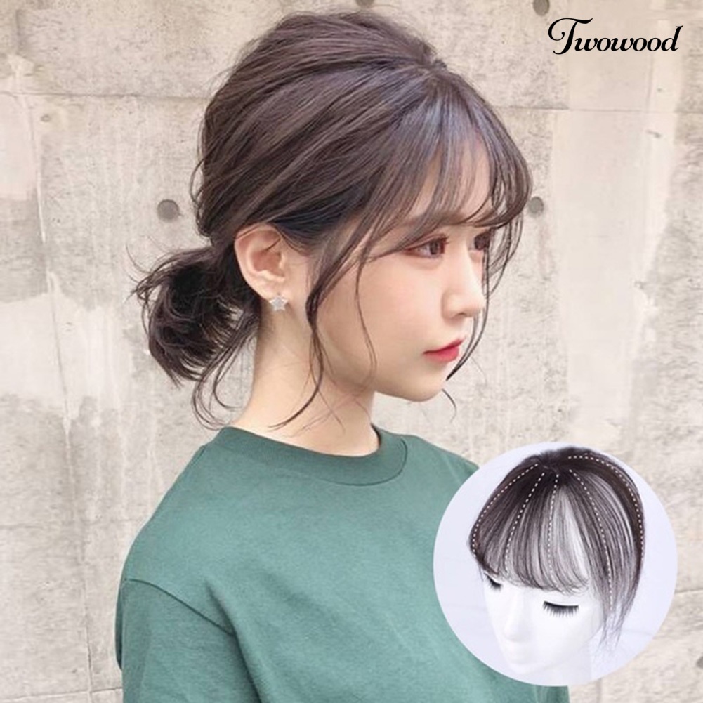 Twowood Fashion 3D Air Fringe Ultra-Tipis Mulus Palsu Bang Wig Rambut Ekstensi Sopak