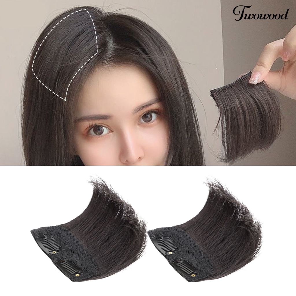 Twowood 10cm Wig Hair Pad Fluffy Natural Look Lembut Suplemen Kepala Rambut Tak Terlihat Ekstensi Sopak Lurus Serat Suhu Tinggi Rambut Palsu Pesta Supply