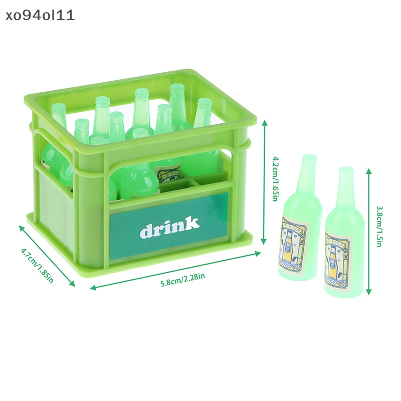 Xo 1Set 1:12 Rumah Boneka Miniatur Soda Drink Drinks Botol Dengan Kotak Mini Food Modle Dekorasi Dapur Mainan Aksesoris Rumah Boneka OL