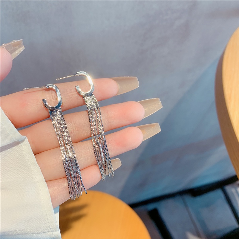 Wanita Vintage Jumbai Panjang Liontin Anting/ Korean INS Style Alloy Drop Earrings/ Aksesoris Perhiasan Anting Menjuntai Sederhana Minimalis