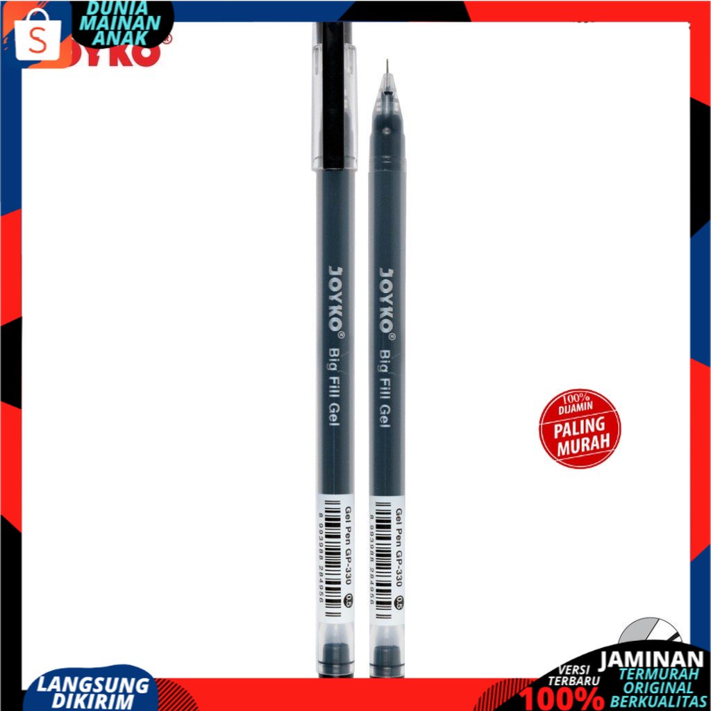 Gel Pen Pulpen Pena Joyko GP-330 Big Fill Gel 0.5 mm 1 pak ( isi 12 Pcs)