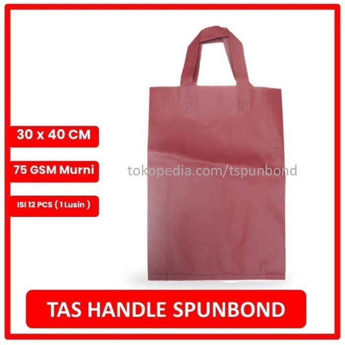 

[SC] Goody Bag Spunbond Handle ukuran 30x40 Lusinan - Warna Marun